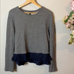 Women’s J. Crew Ruffled Bottom Crewneck Sweatshirt
